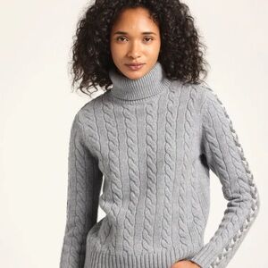 Derek Lam Light Gray Cable Turtleneck Sweater